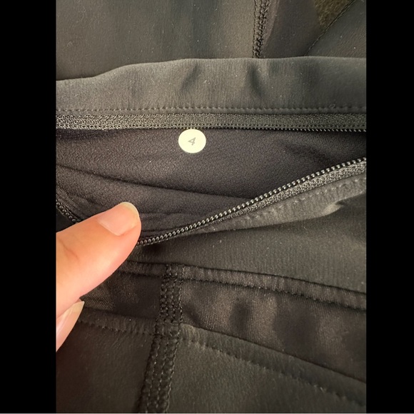 LULULEMON Sleet Sprinter Tights Leggings Pants Black Reflective Running Fleece - Picture 13 of 16